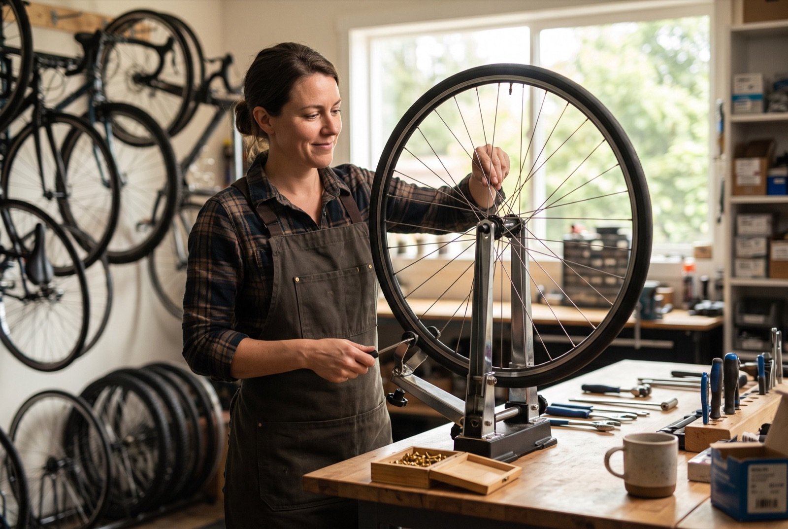 Fahrradwerkstatt: Laufrad zentrieren