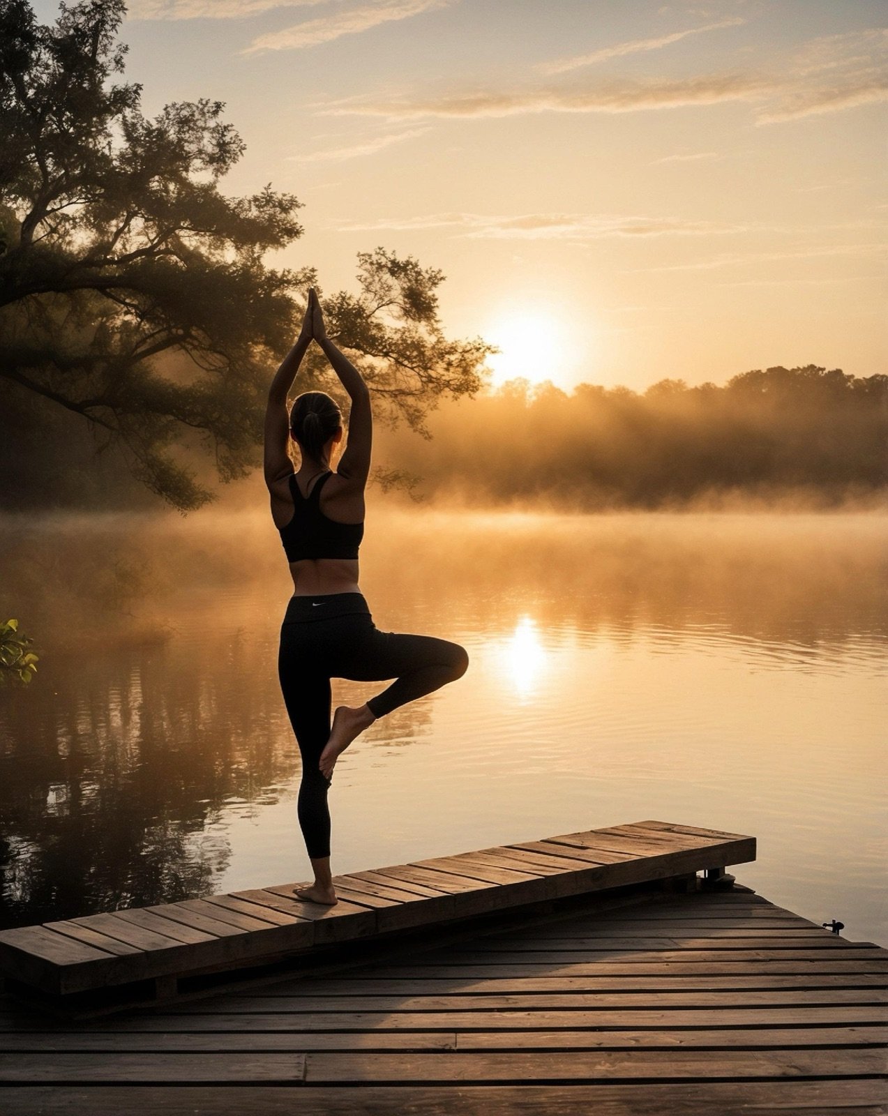 Yoga bei Sonnenaufgang